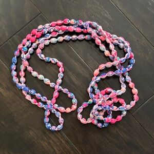 Lilly Pulitzer Light Pascha Aquadesial Fabric Beaded Necklace